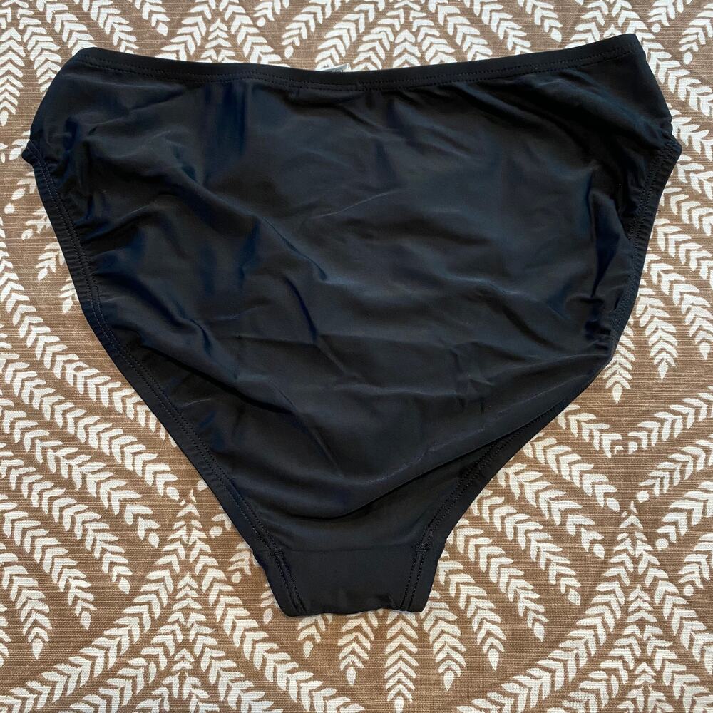 Speedo 10‎ Black High Waist Bikini Bottom SUPER CLEAN